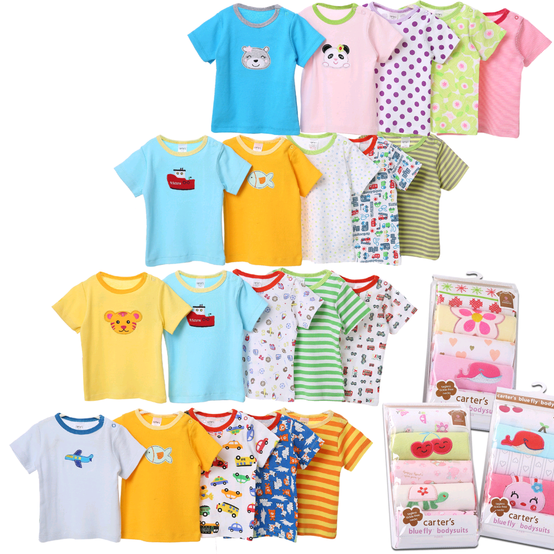 Children's T-shirt pure cotton summer and autumn shoulder button bottoms baby short-sleeved long-sleeved tops