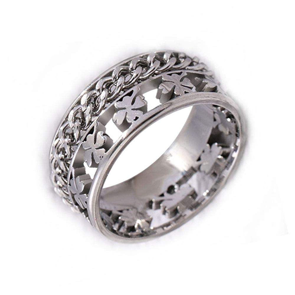 Accesorios de tendencia tik yin boom estilo comercio exterior boom estilo cadena cuatro hojas collar anillo JZ027