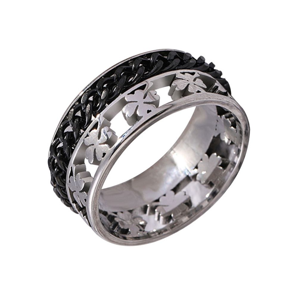 Accesorios de tendencia tik yin boom estilo comercio exterior boom estilo cadena cuatro hojas collar anillo JZ027 Specification image