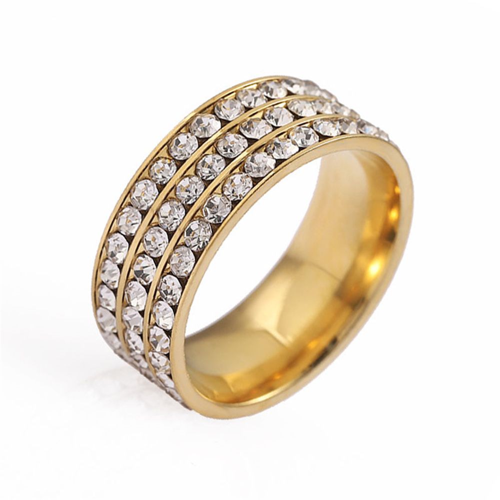 Trendy accessory: 3-ring clay white diamond ring JZ034 details Picture