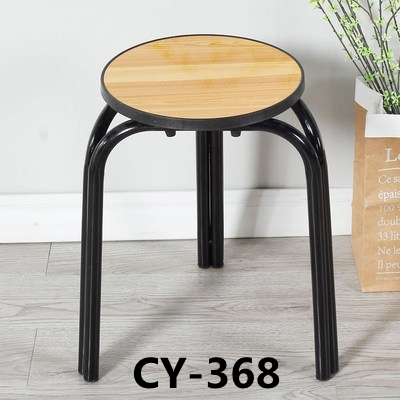 吕字家具-厂家直销铁艺家用可叠摞休闲椅子园凳子可叠放椅子客厅板凳圆凳详情3