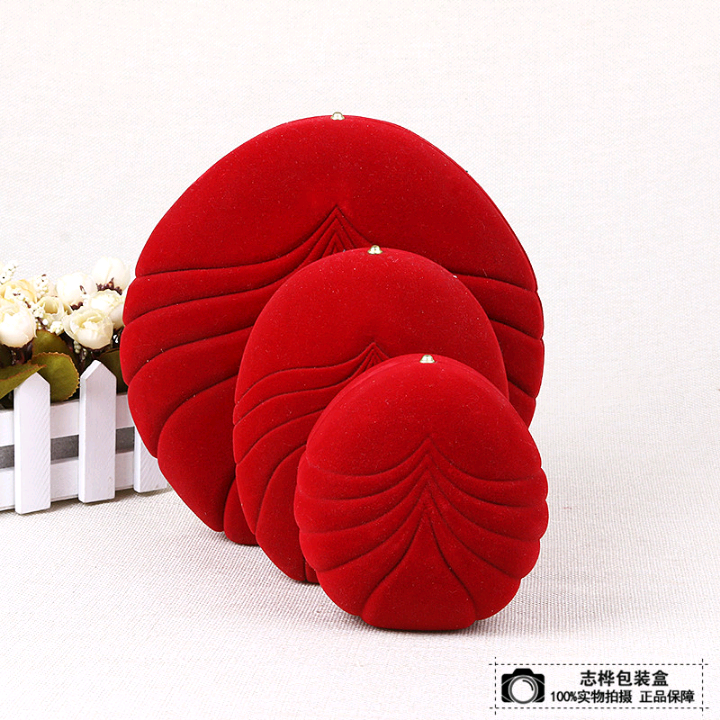 Red flannelette box Pendant pendant bracelet ring necklace flock box Jewelry jade jewelry box