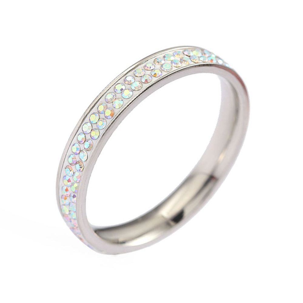 Accesorios de tendencia estilo explosivo de moda 2 círculos de barro AB diamante diamante anillo de diamante de color JZ032