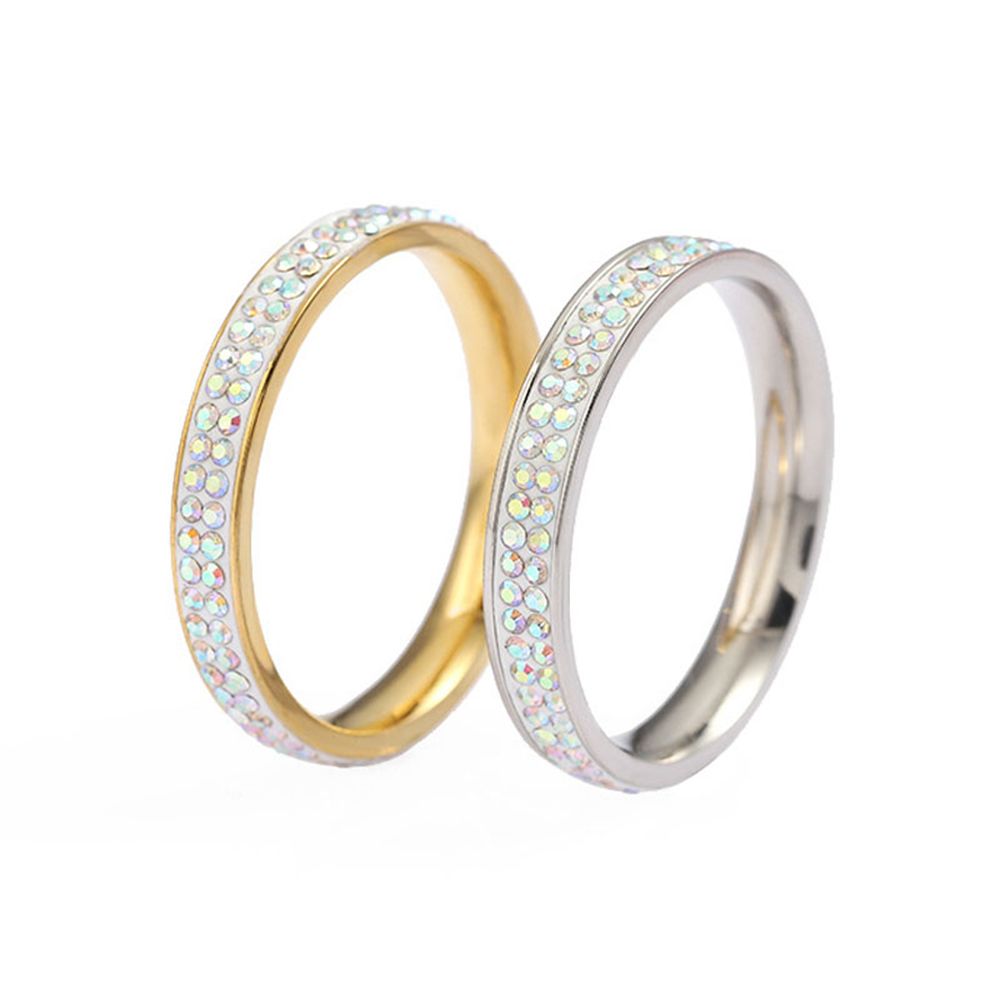 Accesorios de tendencia estilo explosivo de moda 2 círculos de barro AB diamante diamante anillo de diamante de color JZ032 Specification image
