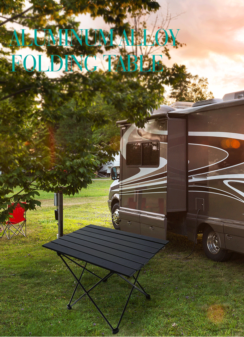 Portable outdoor folding barbecue table, outdoor camping aluminum alloy table, large size detail image 1