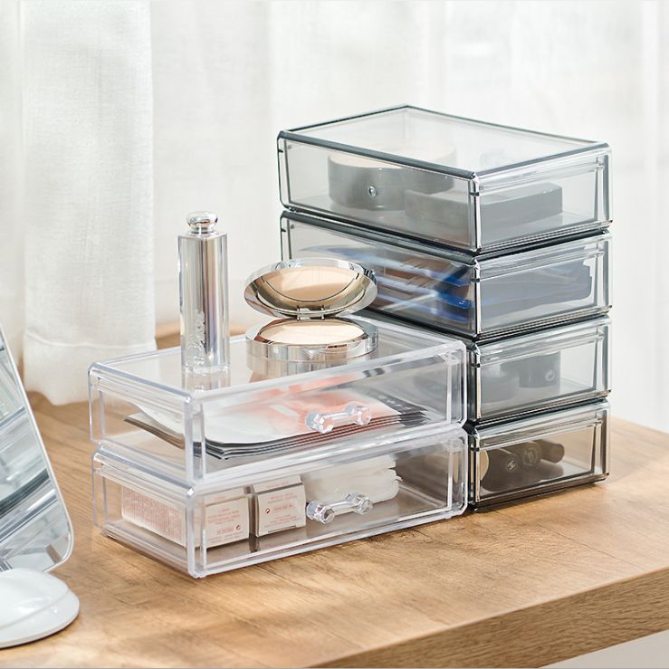 Clear dustproof cosmetic storage box