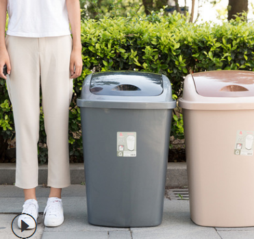 厂家批发垃圾分类环卫垃圾桶户外厨房家用摇盖塑料有盖收纳垃圾箱细节图