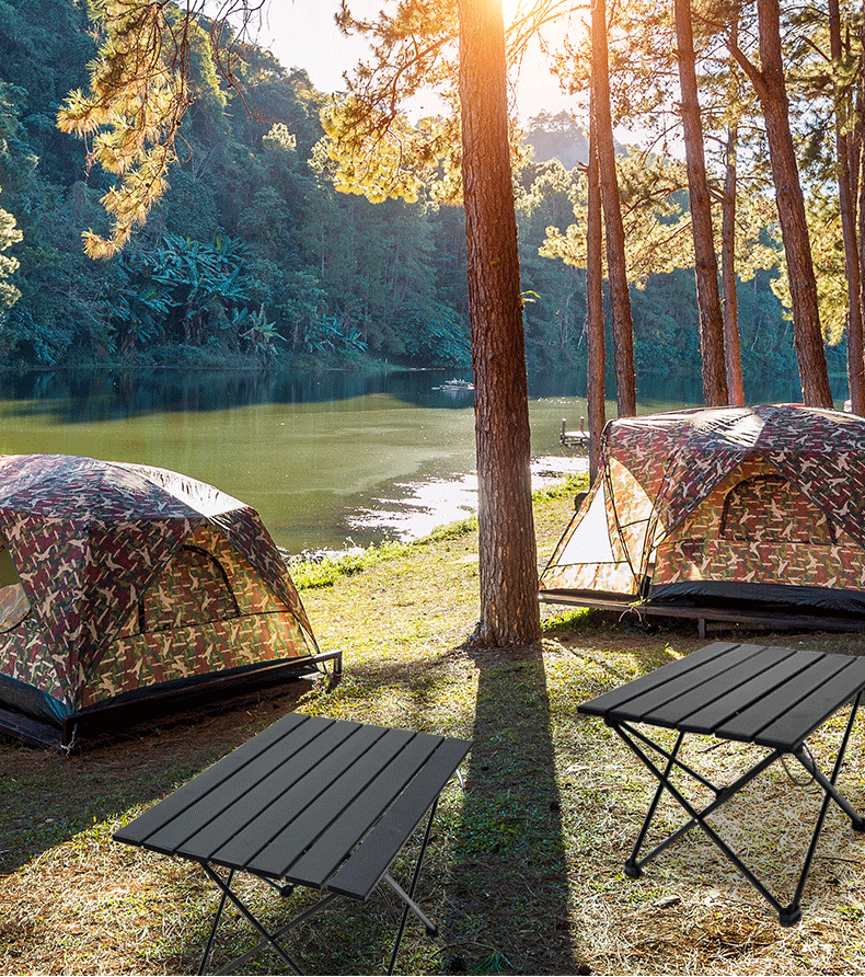 Portable outdoor folding barbecue table, outdoor camping aluminum alloy table, large size detail image 3