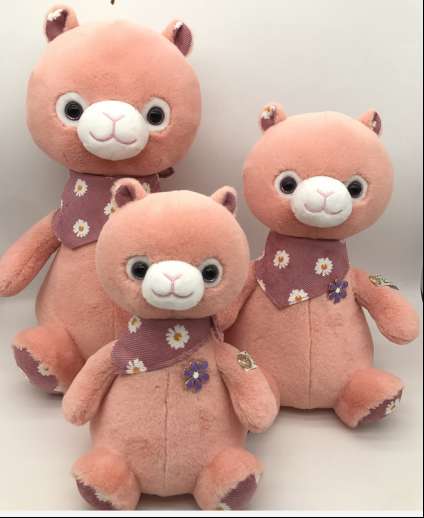 Dreamy plush toy: 35 cm alpaca in orange, cute plush details Picture