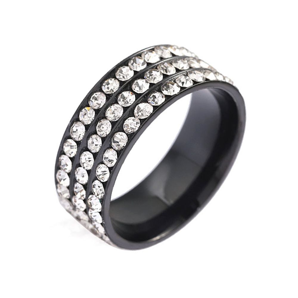 Trendy accessory: 3-ring clay white diamond ring JZ034 Specification image