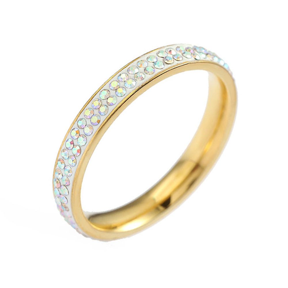 Accesorios de tendencia estilo explosivo de moda 2 círculos de barro AB diamante diamante anillo de diamante de color JZ032 details Picture