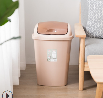 厂家批发垃圾分类环卫垃圾桶户外厨房家用摇盖塑料有盖收纳垃圾箱白底实物图