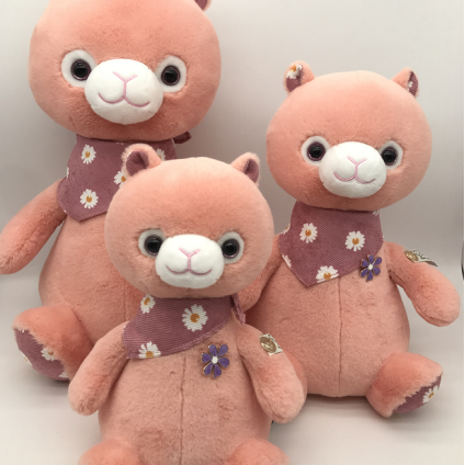 Dreamy plush toy: 35 cm alpaca in orange, cute plush