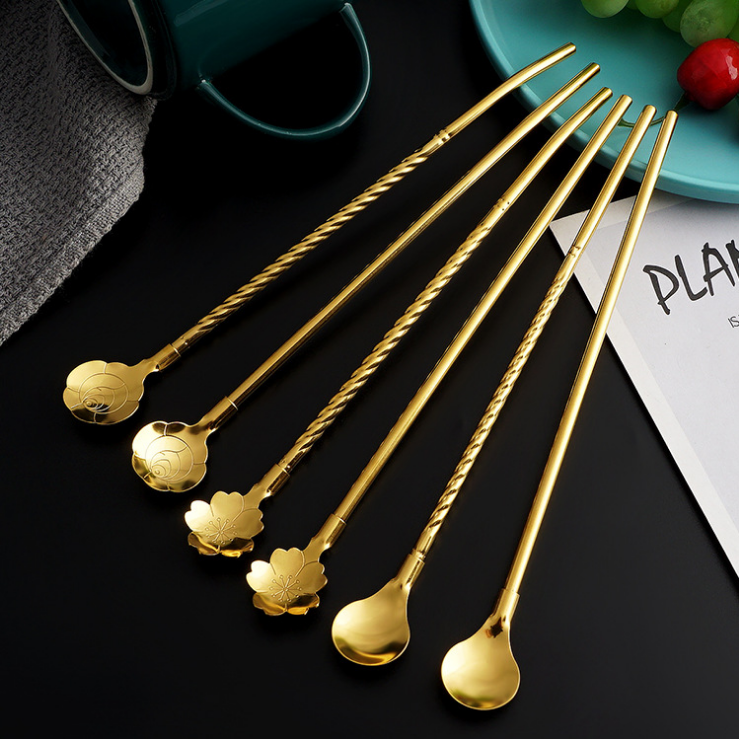 304 stainless steel straw flower spoon detail image 2