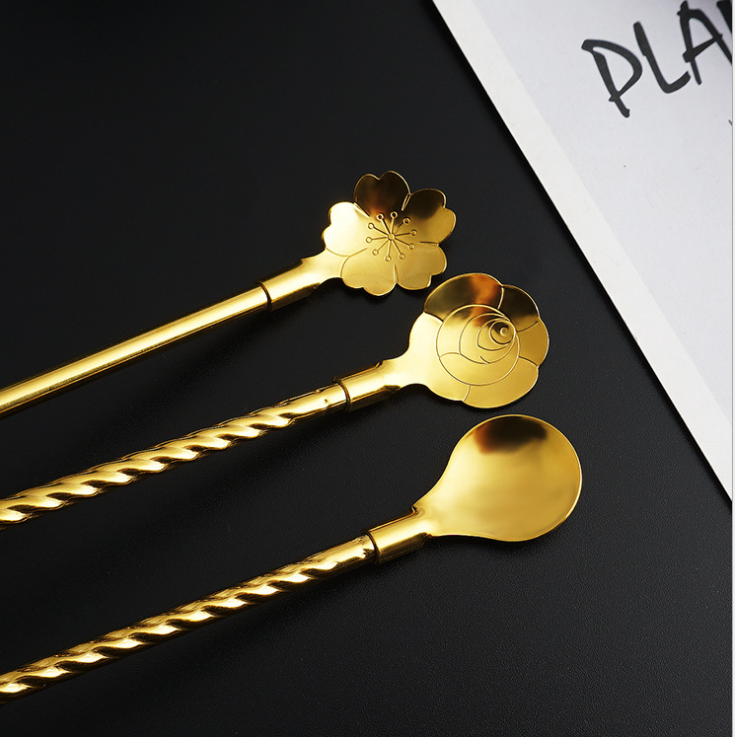 304 stainless steel straw flower spoon detail image 4