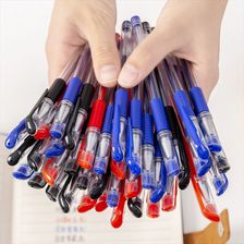 欧标中性笔厂家直销 0.5mm子弹头笔芯 红蓝黑水笔办公文具签字笔