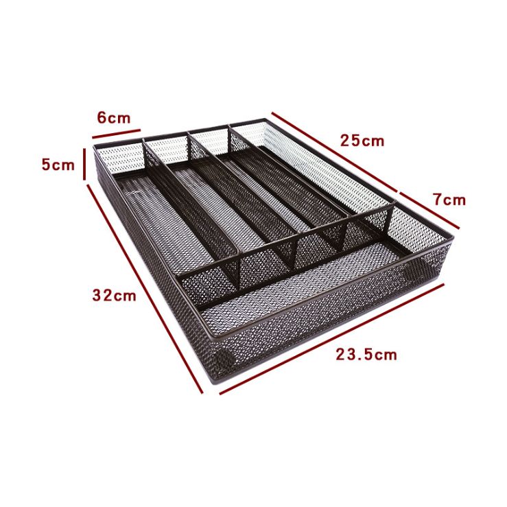 Metal five-grid drain drawers organize cutlery trays