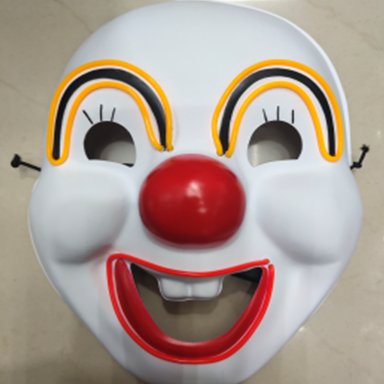 冷光线发光带灯双色小丑面具批发 