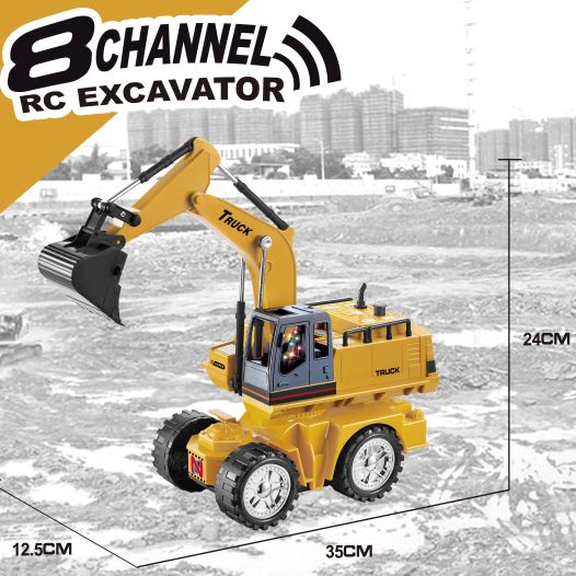 613 (Live) 8-channel remote control simulation excavator 350° rotation (manual) with 3.6V rechargeable battery and USB charging cable