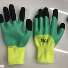 十三针荧光绿透气加强指乳胶劳保手套劳动保护劳动工作保护双手工作手套