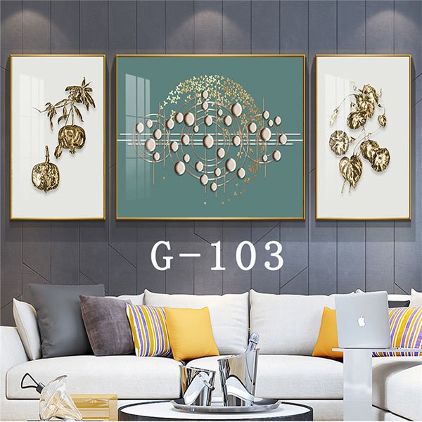 Nordic living room decorative painting, modern and simple sofa background wall hanging painting, light luxury and grand, postmodern triple mural Item Picture