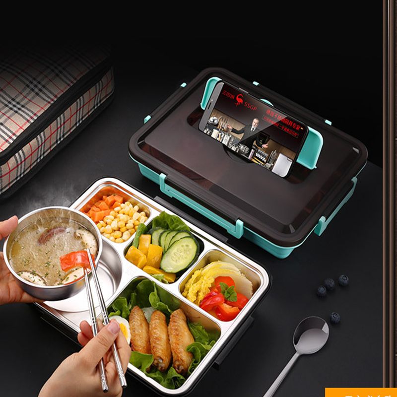Stainless steel lunch box lunch box Students canteen lunch box Office lunch 304 insulated lunch box Specification drawing