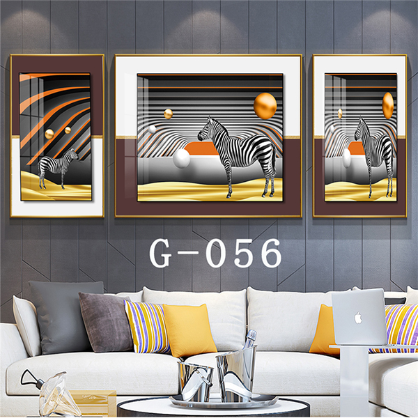 北欧客厅装饰画现代简约沙发背景墙挂画轻奢大气后现代三联壁画详情图4