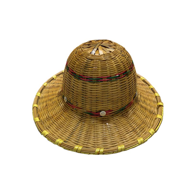 竹编 手编安全帽 遮阳 抗砸 有钢板加大 头盔