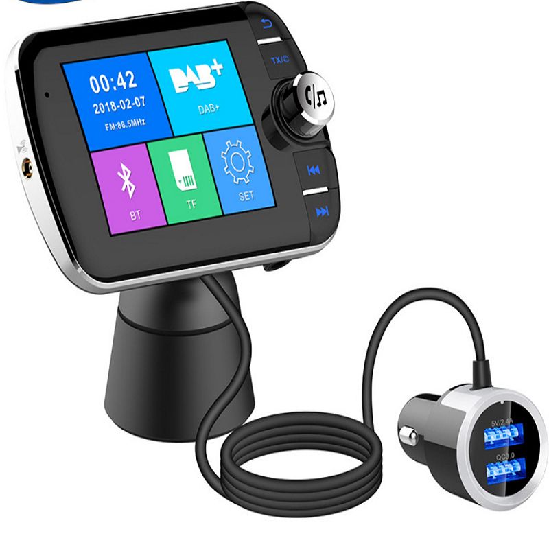 车载mp3蓝牙播放器DAB004亚马逊欧洲站热销无线数字音频FM发射器
