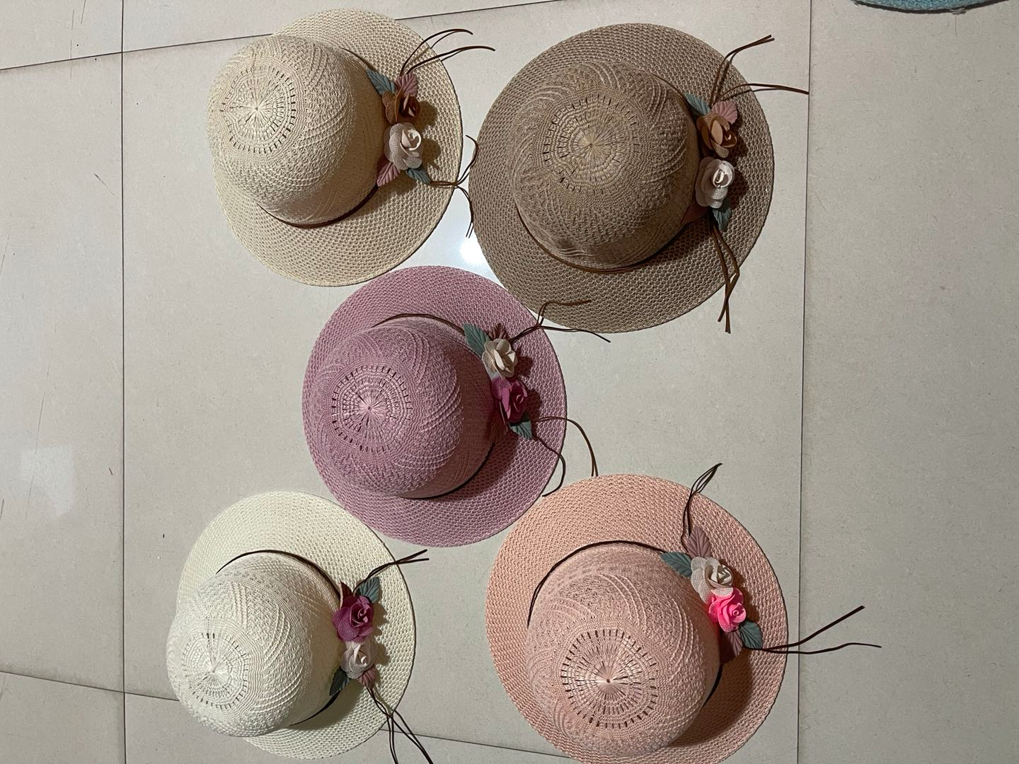女帽沙滩帽休闲遮阳针织帽子双色花详情图1