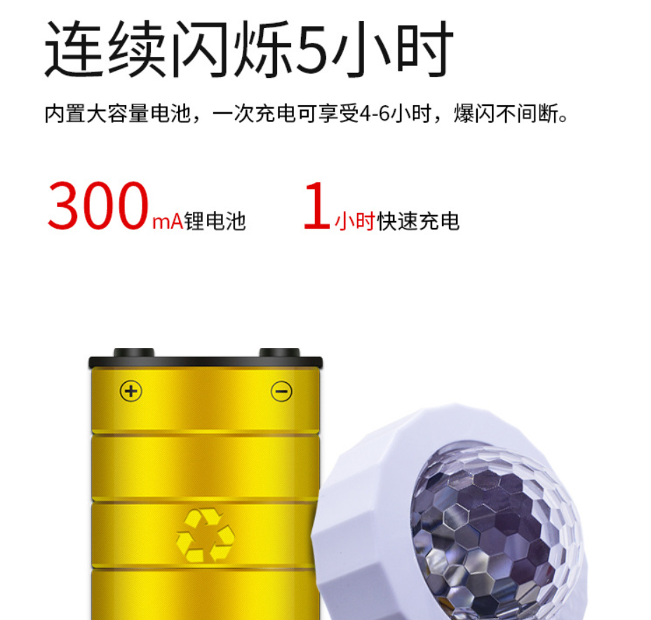 汽车氛围灯 USB充电声控led舞台装饰灯 迪斯科魔球圣诞音乐节奏灯详情图6