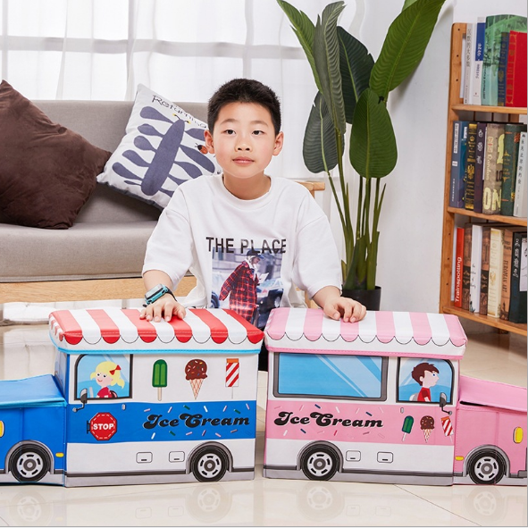 小火车创意整理筐结实可坐人收纳凳详情图5