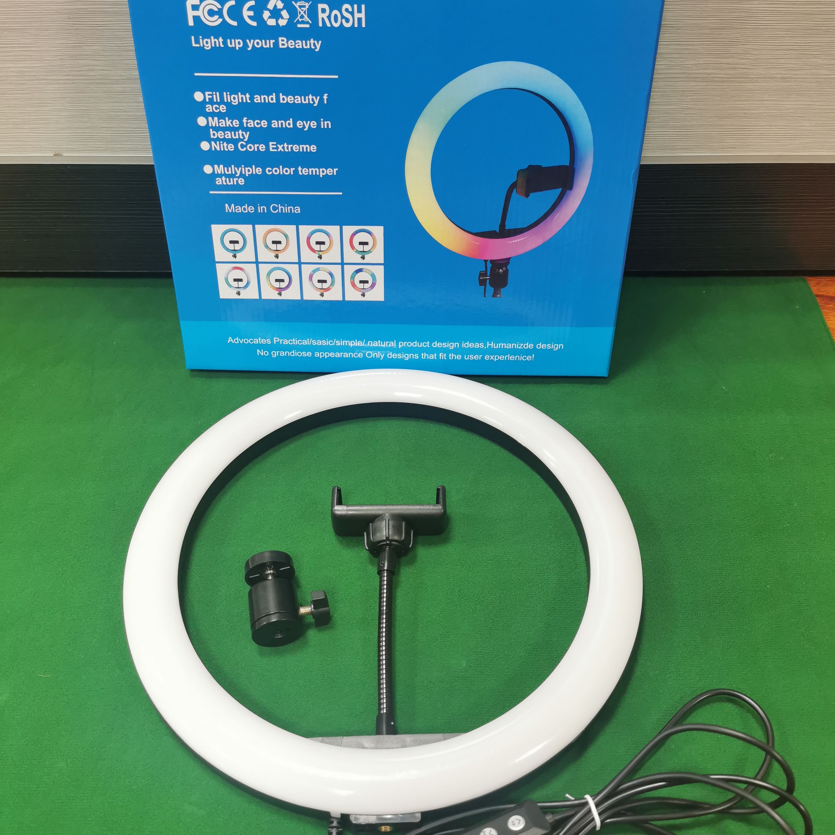 直播灯补光灯LED灯 摄影灯 美颜手机灯 12寸30cmRGB直播补光灯 七彩直播灯 USB线控款  4号