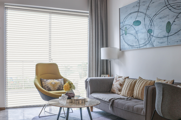 韩式香格里拉帘柔纱帘遮光卧室客厅卫生间百叶窗帘办公室卷帘详情图6