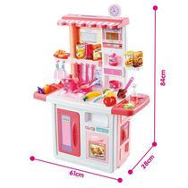 688-2 Sealed color box girl heart European small kitchen set 84cm kitchen table pink (no electricity package +0.5 yuan)