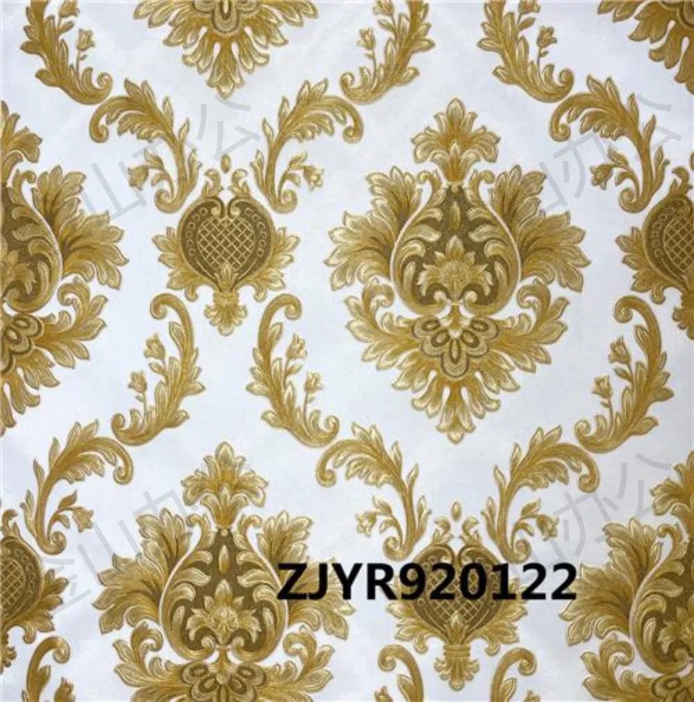 Brown-brown 3D European-style relief wallpaper for bedrooms, living rooms, hotel projects, luxurious court-style large flower background wall paper detail image 1