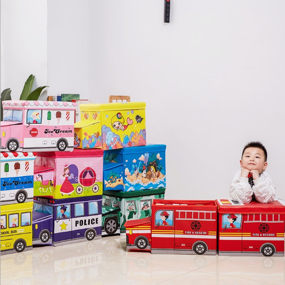 小火车创意整理筐结实可坐人收纳凳详情图4