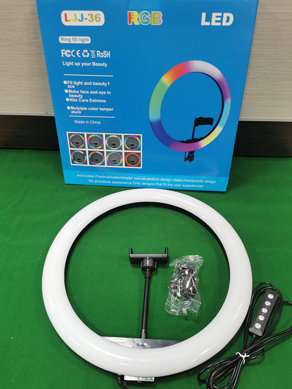 Live streaming light, fill light, LED light, USB light, 14-inch RGB live streaming fill light, seven-color live streaming light, USB wired control model No. 4 comes with a tripod pic 4