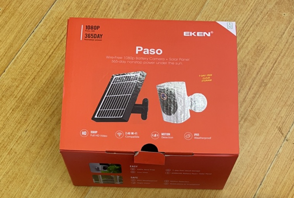 EKEN Paso太阳能监控摄像头1080P室外无线安防IP65防水尘摄像机器详情8