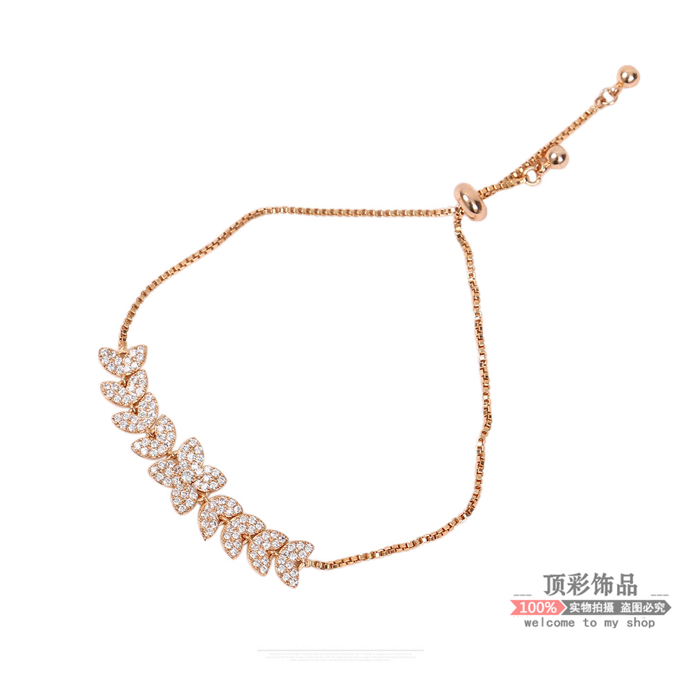 Advanced sense exquisite superflash zircon pull bracelet female bracelet ladies all open bracelet