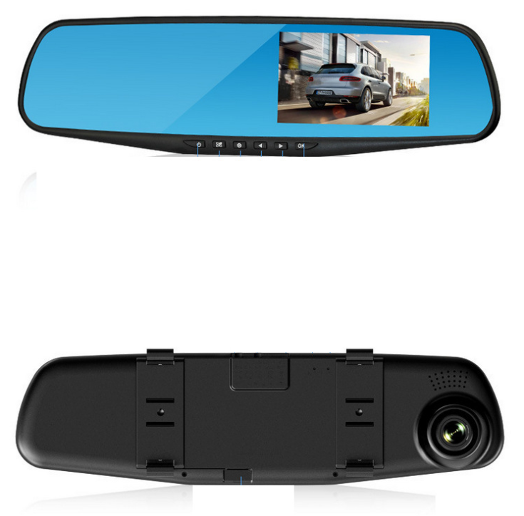 后视镜行车记录仪4.3寸高清双录汽车用品1080P循环录倒车影像详情2