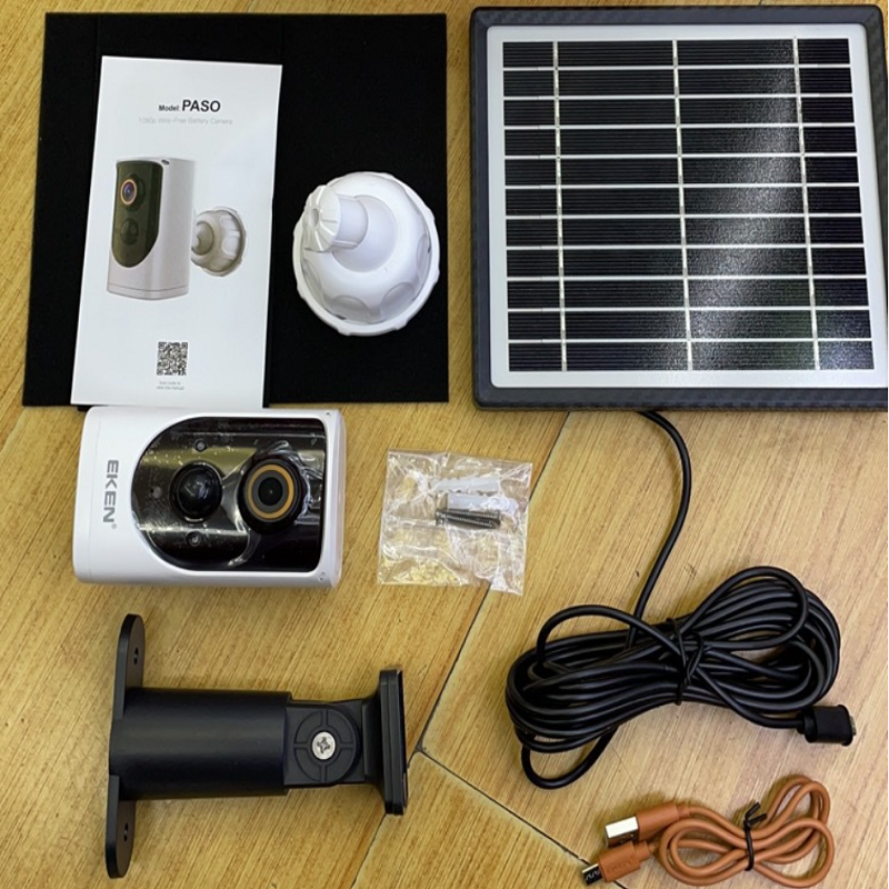 EKEN Paso太阳能监控摄像头1080P室外无线安防IP65防水尘摄像机器详情7