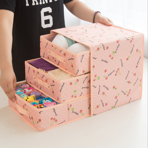 A raised drawer-type storage box for socks, underwear and undergarments detail image 4