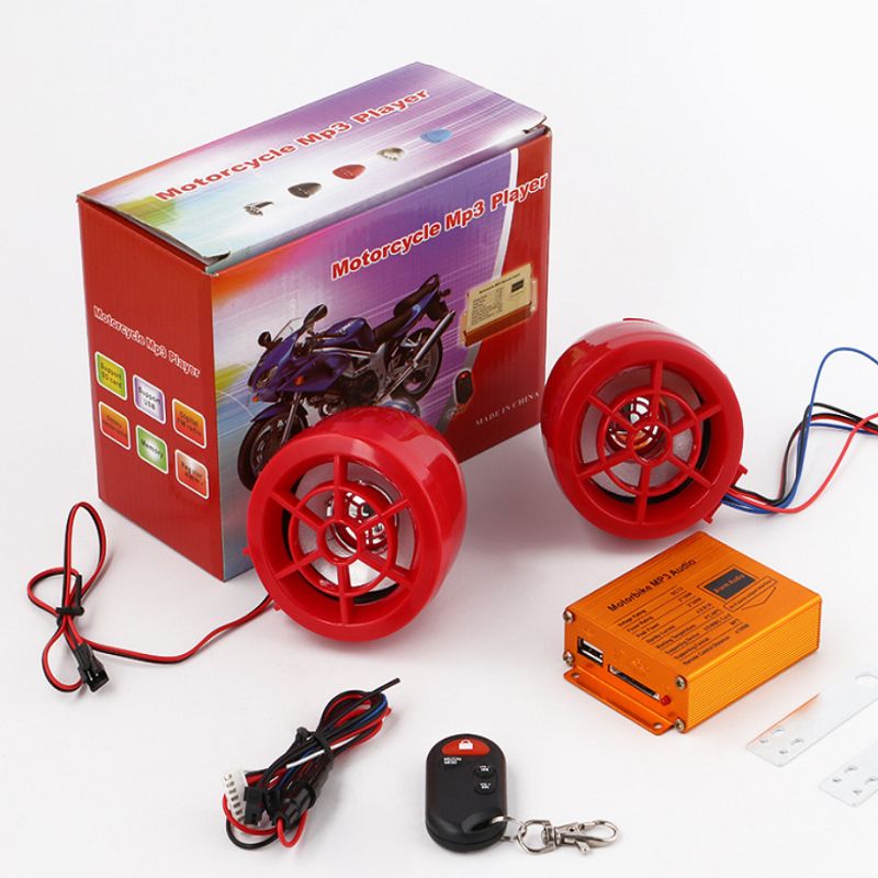 Motorcycle MP3 anti-theft device, audio system with buttons, vehicle-mounted modified speaker alarm