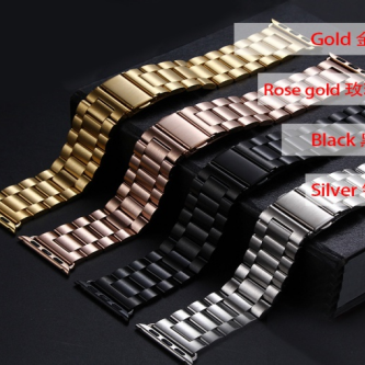 The new stainless steel Apple watch band works with Apple Watch bands