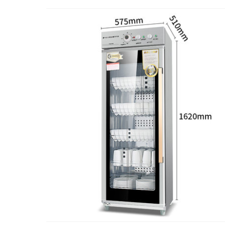 Commercial 450L melamine tableware vertical single-door stainless steel bowl cabinet, household cleaning cabinet, hot air circulation disinfection cabinet detail image 1