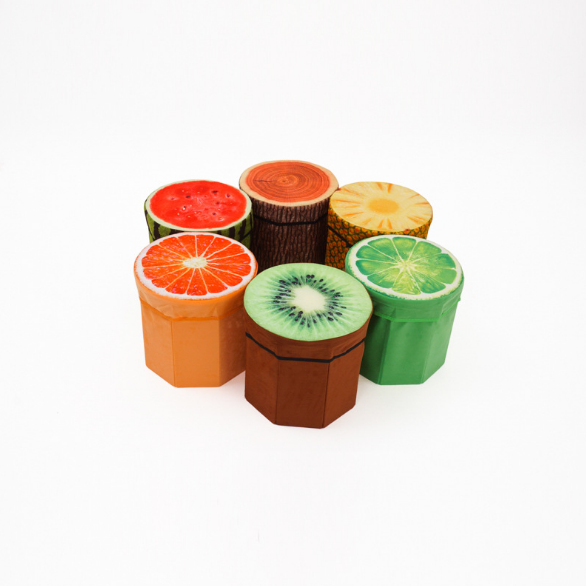 绒布清新水果收纳凳详情图1