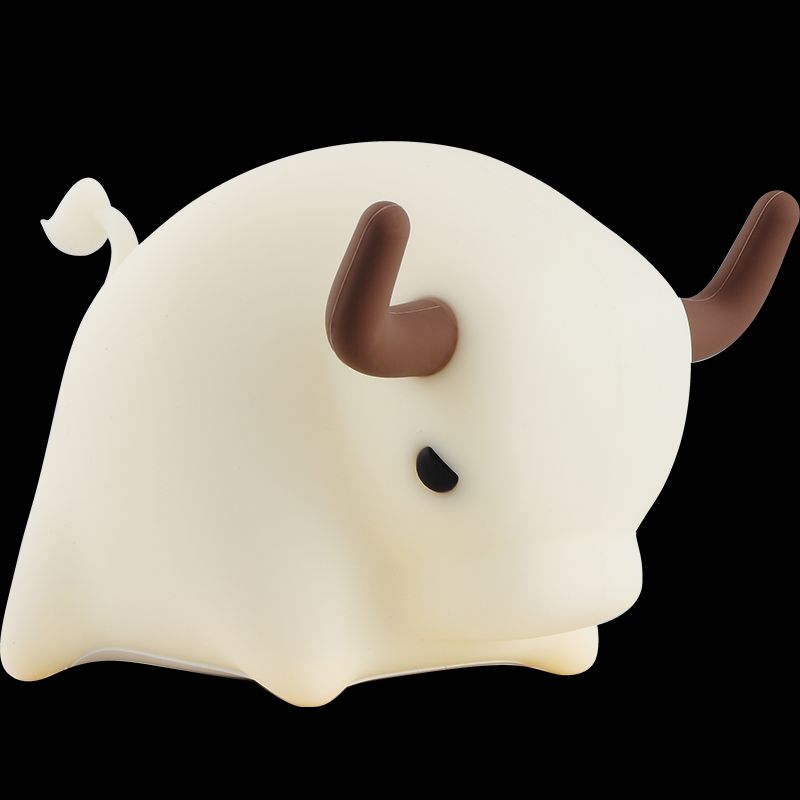 New national trend creative little cow night light, zodiac silicone timed feeding, wake-up and sleep companion, birthday gift led timed dimming light Item Picture