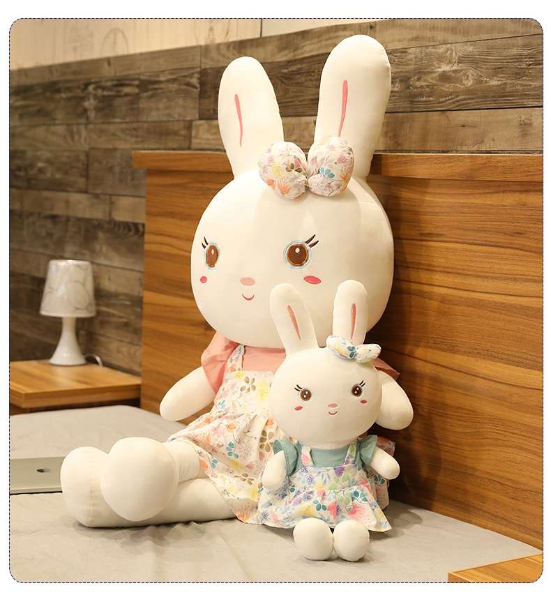 兔子毛绒玩具女孩布娃娃儿童女睡觉大号抱枕可爱小白兔公仔玩偶白底实物图