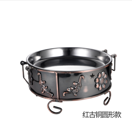 New stainless steel seafood stove, seafood star plate, commercial platter, alcohol stove, seafood pot, round lobster tray, 36cm detail image 1